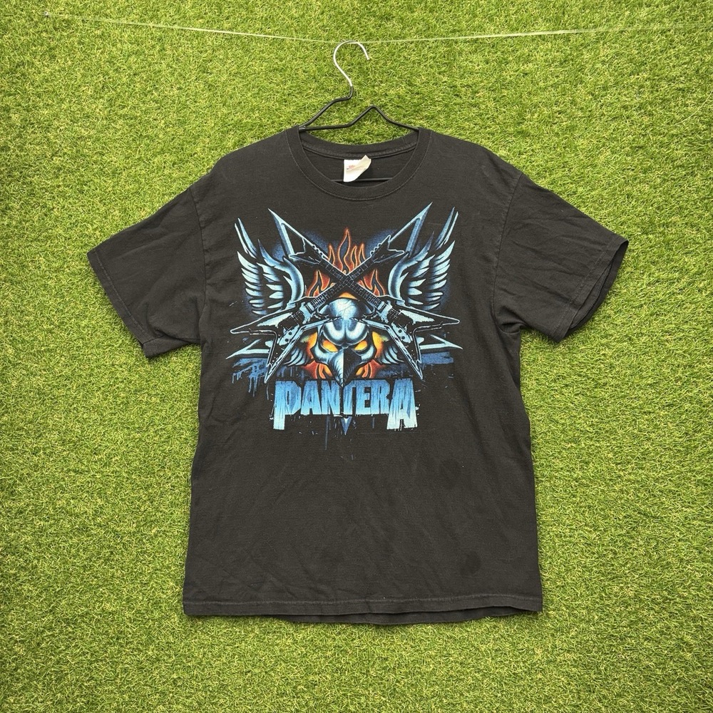 Vintage Y2K Pantera Band Shirt Mens Large Wings Punk Rock Grunge Black Tee